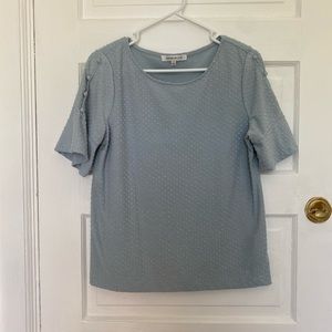 Baby blue short sleeve blouse